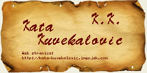 Kata Kuvekalović vizit kartica
